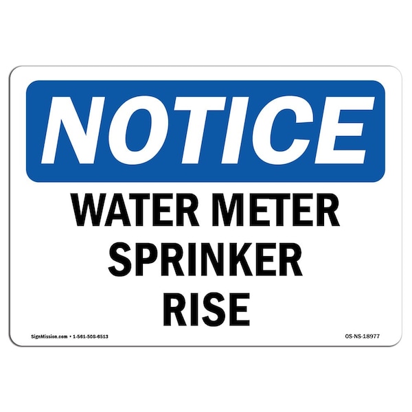 Safety Sign, OSHA Notice, 3.5" Height, Water Meter Sprinkler Riser Sign, Landscape, 10PK